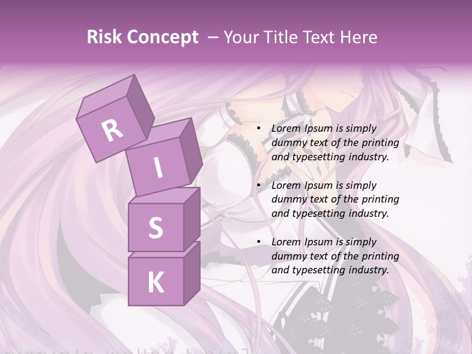 A Woman With Long Purple Hair Holding A Cell Phone PowerPoint Template