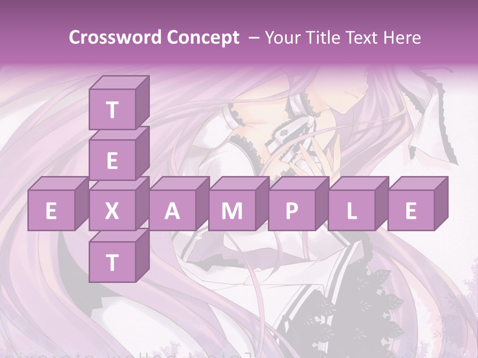 A Woman With Long Purple Hair Holding A Cell Phone PowerPoint Template