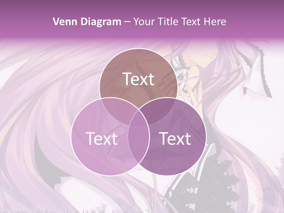 A Woman With Long Purple Hair Holding A Cell Phone PowerPoint Template