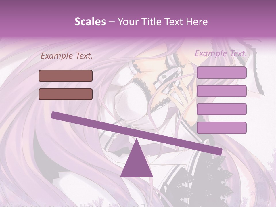 A Woman With Long Purple Hair Holding A Cell Phone PowerPoint Template