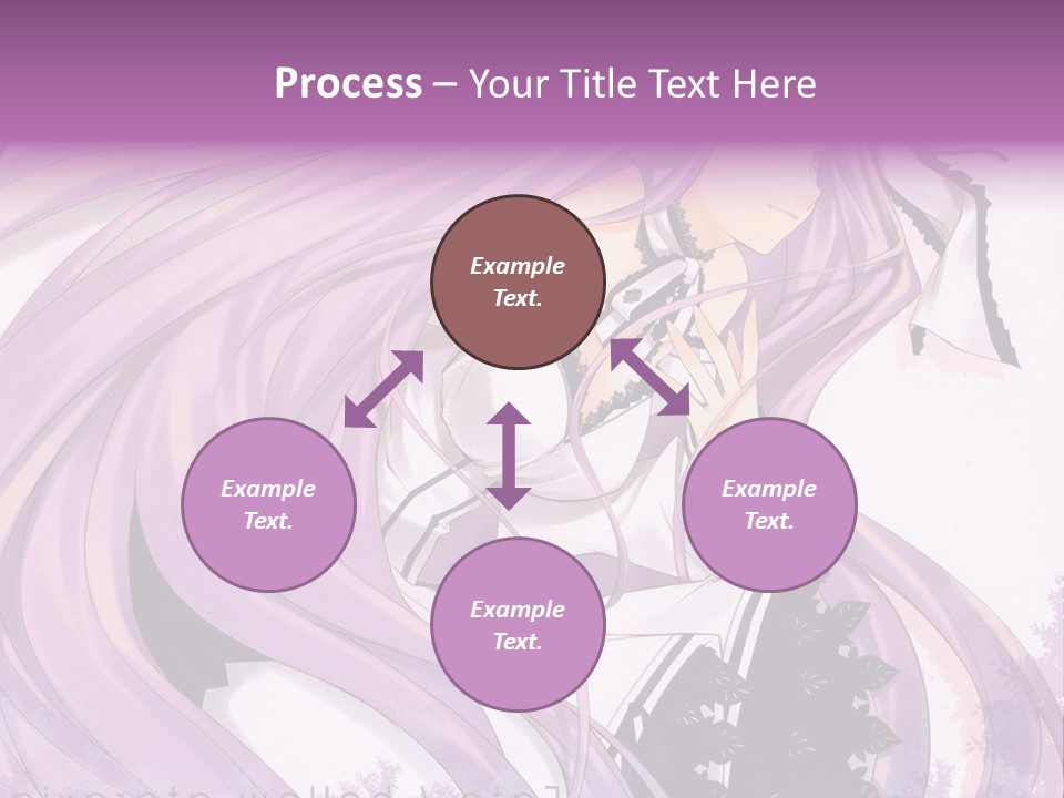 A Woman With Long Purple Hair Holding A Cell Phone PowerPoint Template