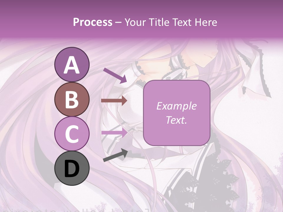 A Woman With Long Purple Hair Holding A Cell Phone PowerPoint Template