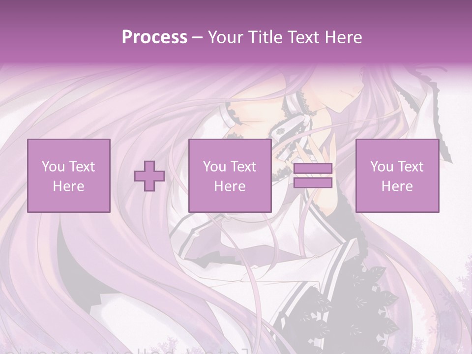 A Woman With Long Purple Hair Holding A Cell Phone PowerPoint Template