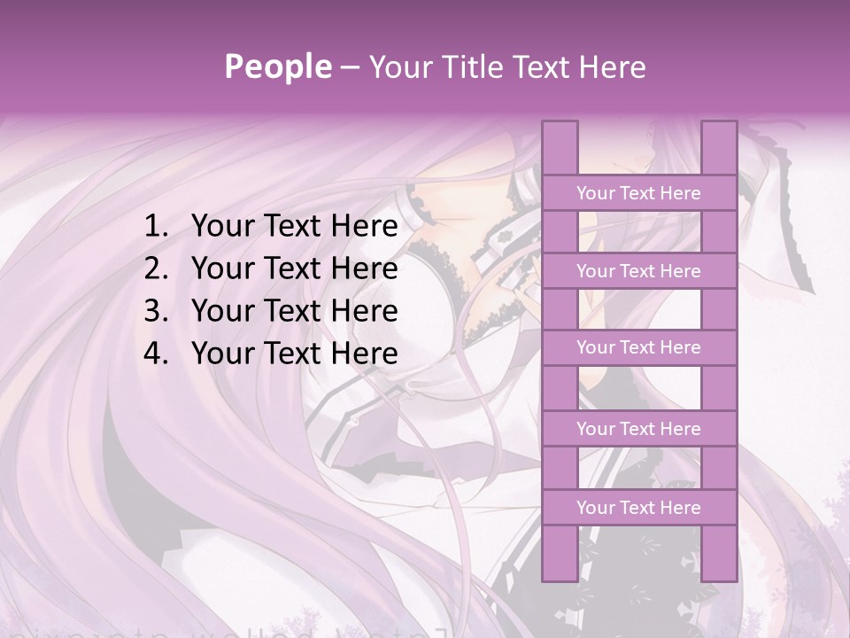 A Woman With Long Purple Hair Holding A Cell Phone PowerPoint Template
