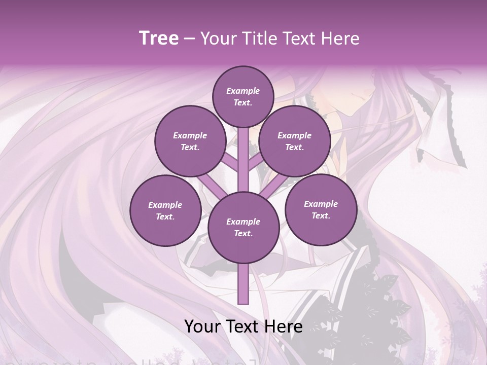 A Woman With Long Purple Hair Holding A Cell Phone PowerPoint Template