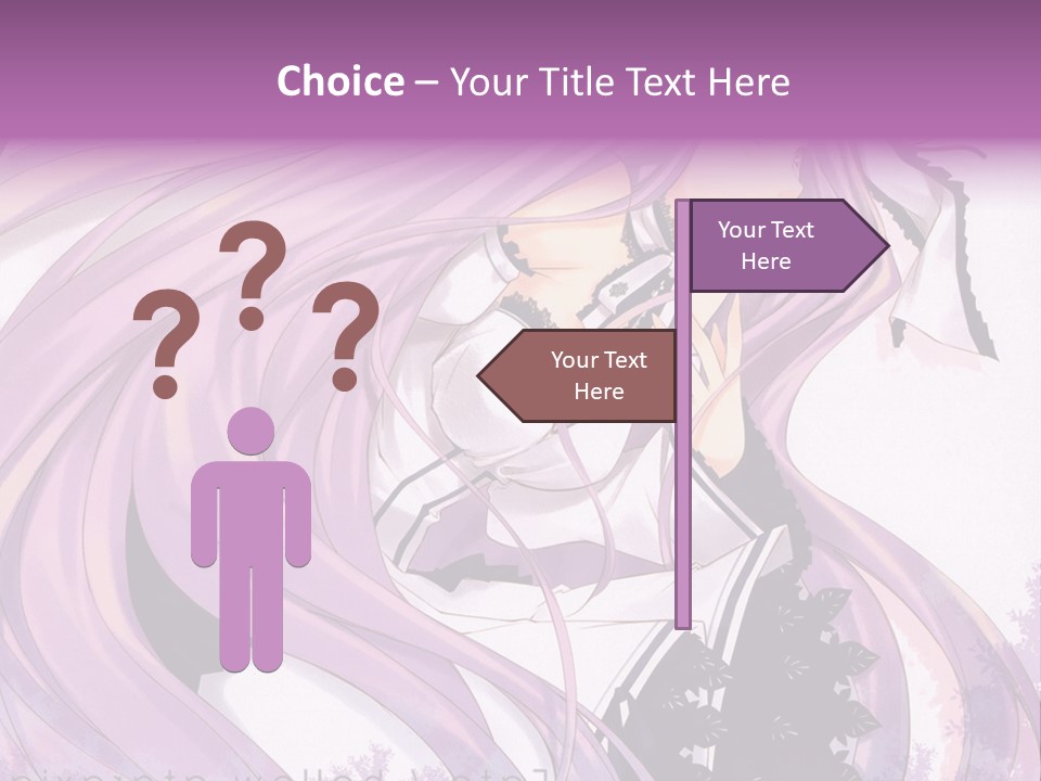A Woman With Long Purple Hair Holding A Cell Phone PowerPoint Template