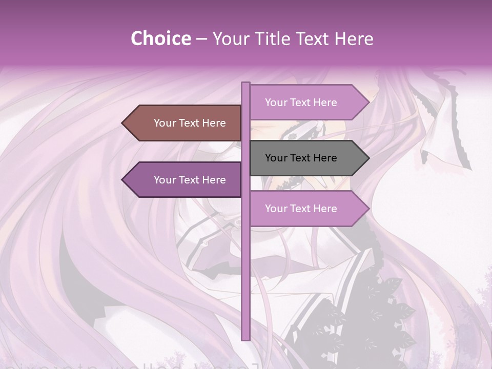 A Woman With Long Purple Hair Holding A Cell Phone PowerPoint Template