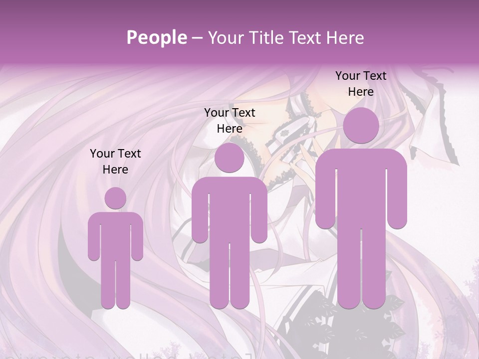 A Woman With Long Purple Hair Holding A Cell Phone PowerPoint Template