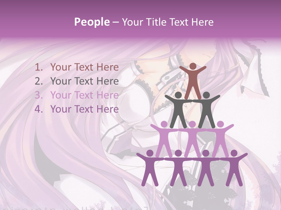 A Woman With Long Purple Hair Holding A Cell Phone PowerPoint Template