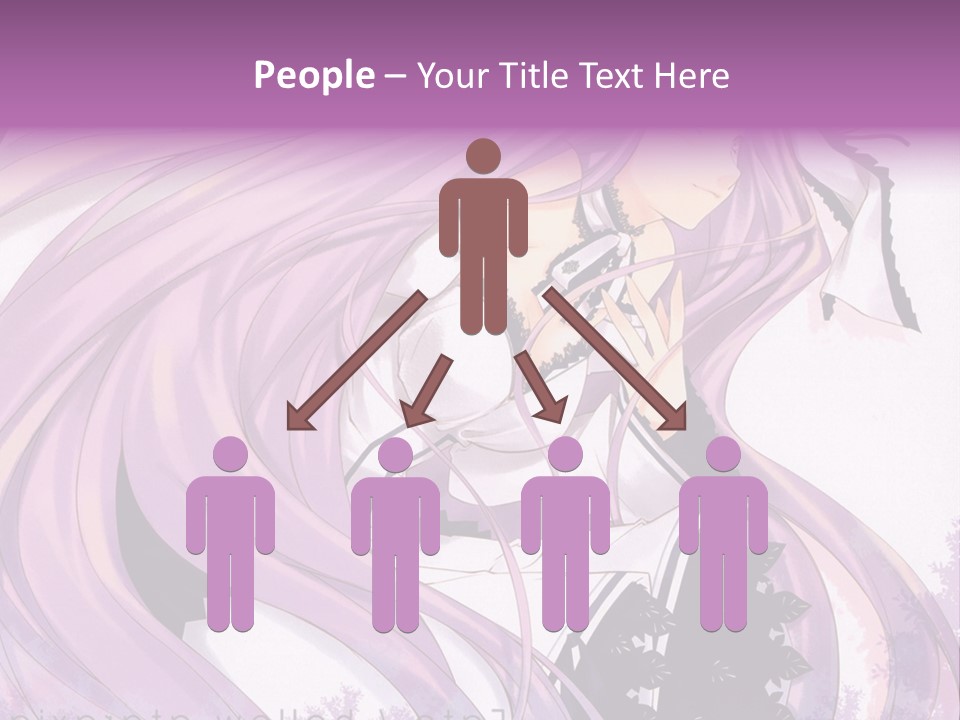 A Woman With Long Purple Hair Holding A Cell Phone PowerPoint Template