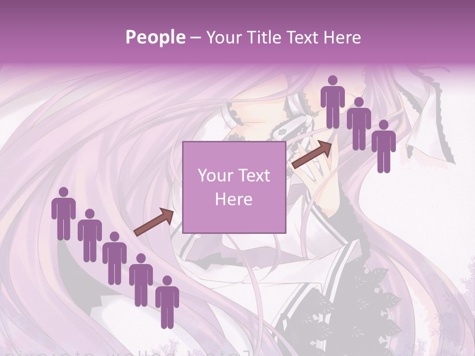 A Woman With Long Purple Hair Holding A Cell Phone PowerPoint Template
