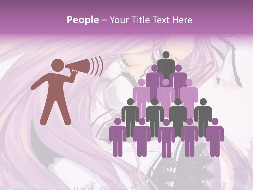 A Woman With Long Purple Hair Holding A Cell Phone PowerPoint Template