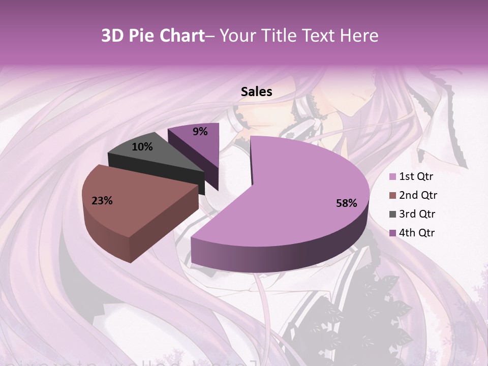 A Woman With Long Purple Hair Holding A Cell Phone PowerPoint Template