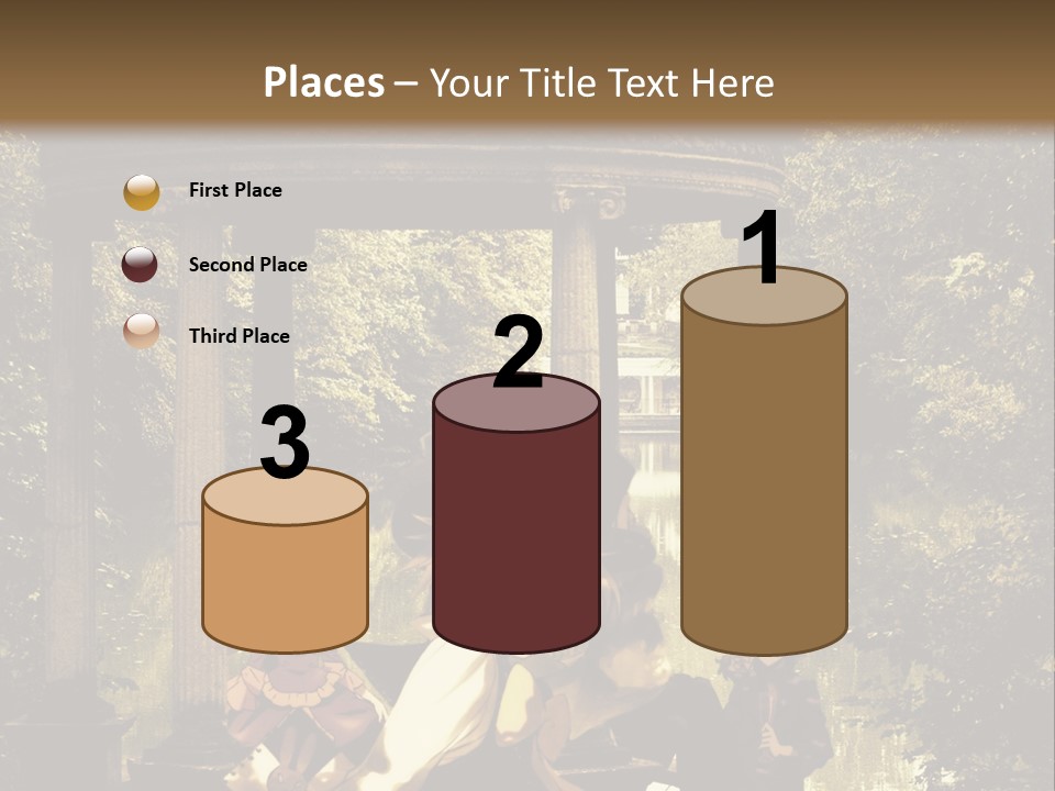 A Group Of People Sitting Around A Gazebo PowerPoint Template