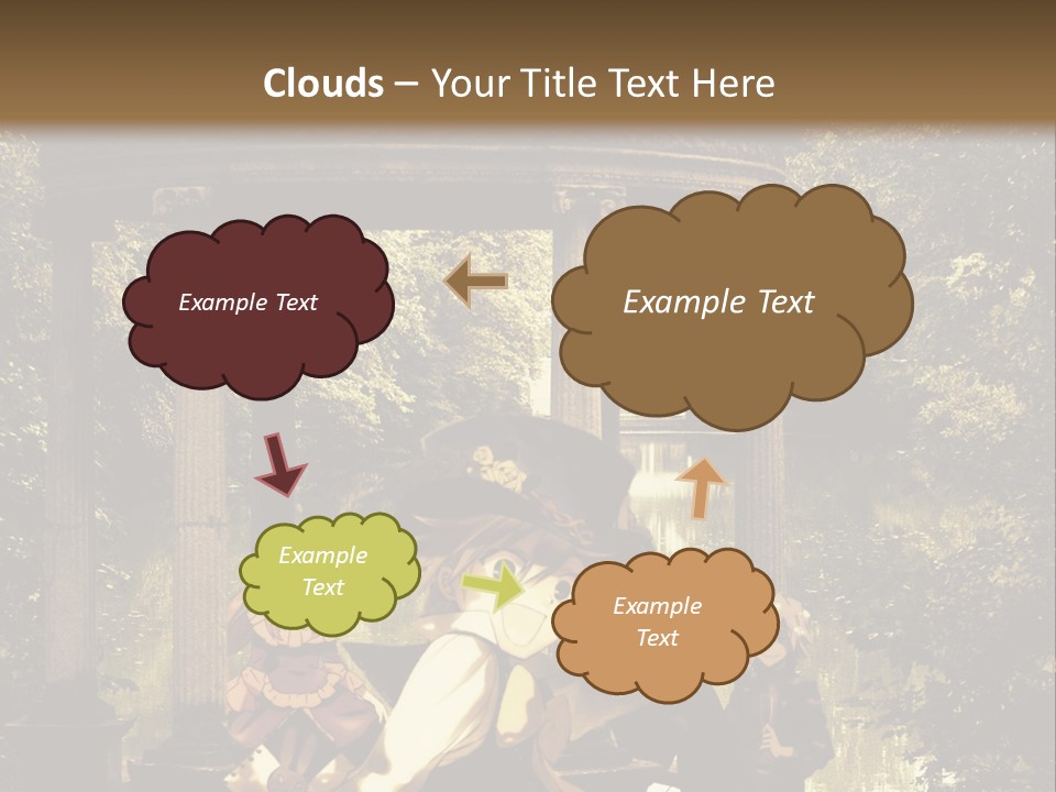 A Group Of People Sitting Around A Gazebo PowerPoint Template