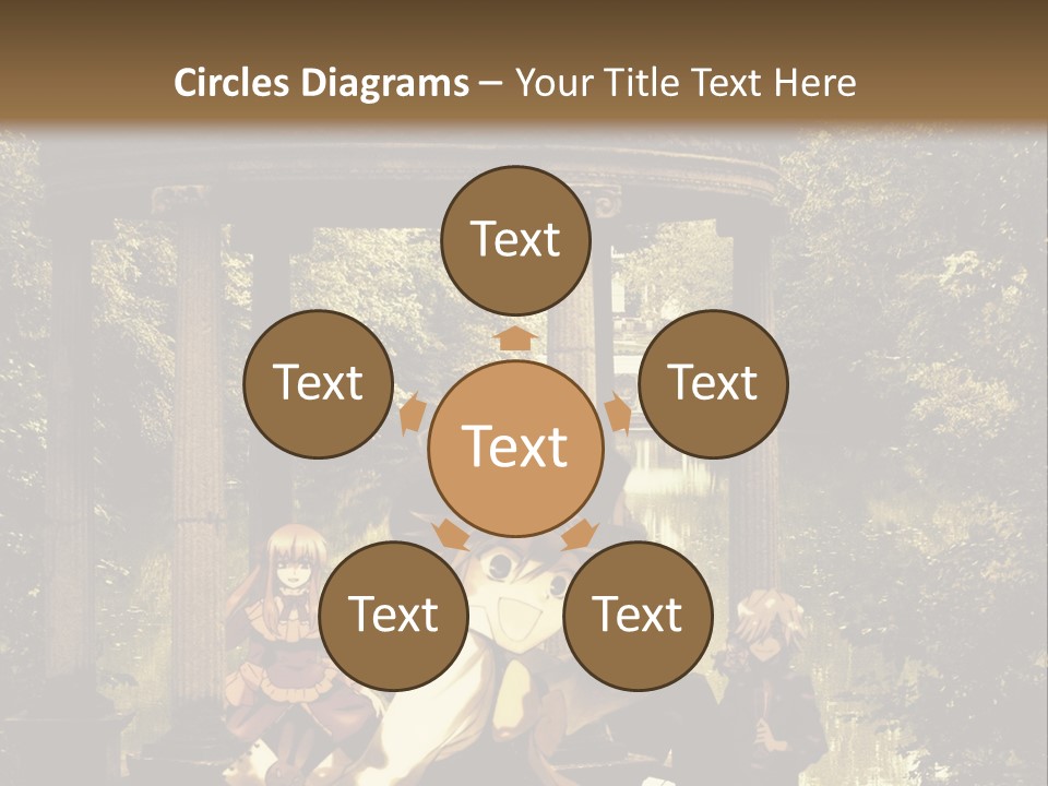 A Group Of People Sitting Around A Gazebo PowerPoint Template