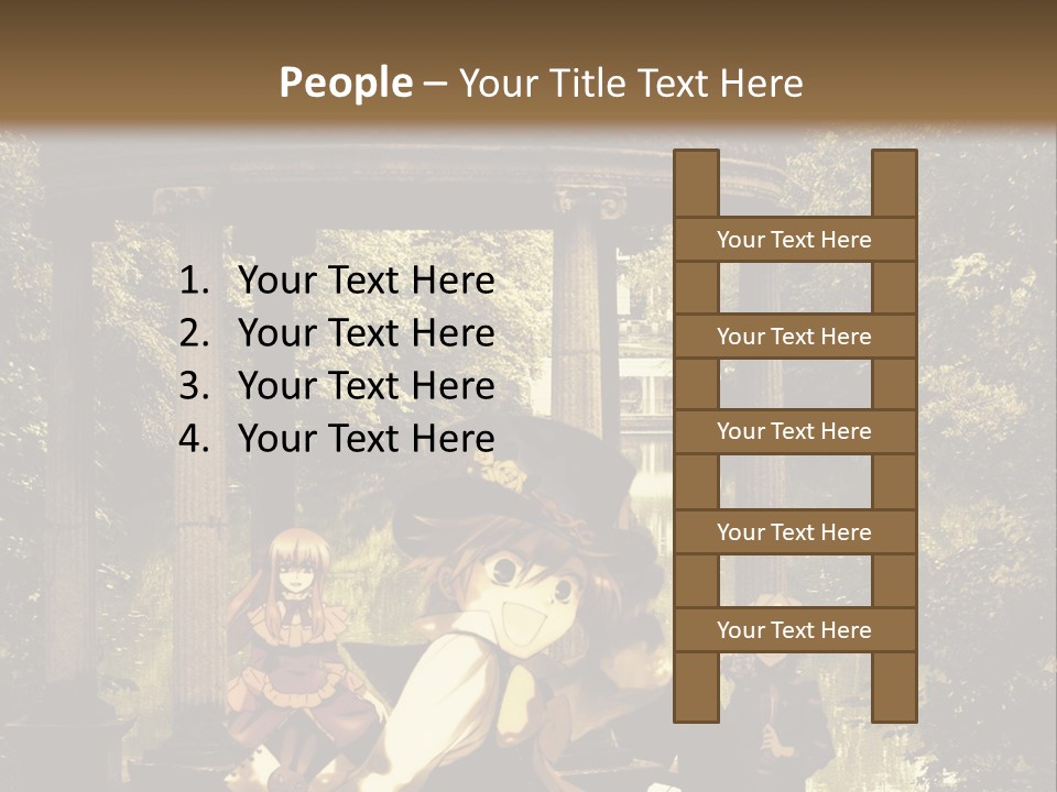 A Group Of People Sitting Around A Gazebo PowerPoint Template