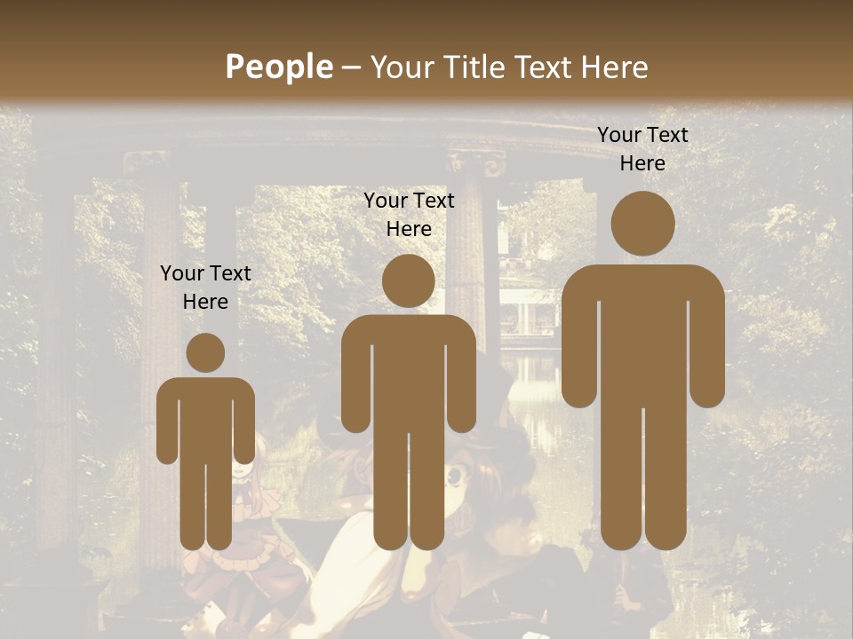 A Group Of People Sitting Around A Gazebo PowerPoint Template