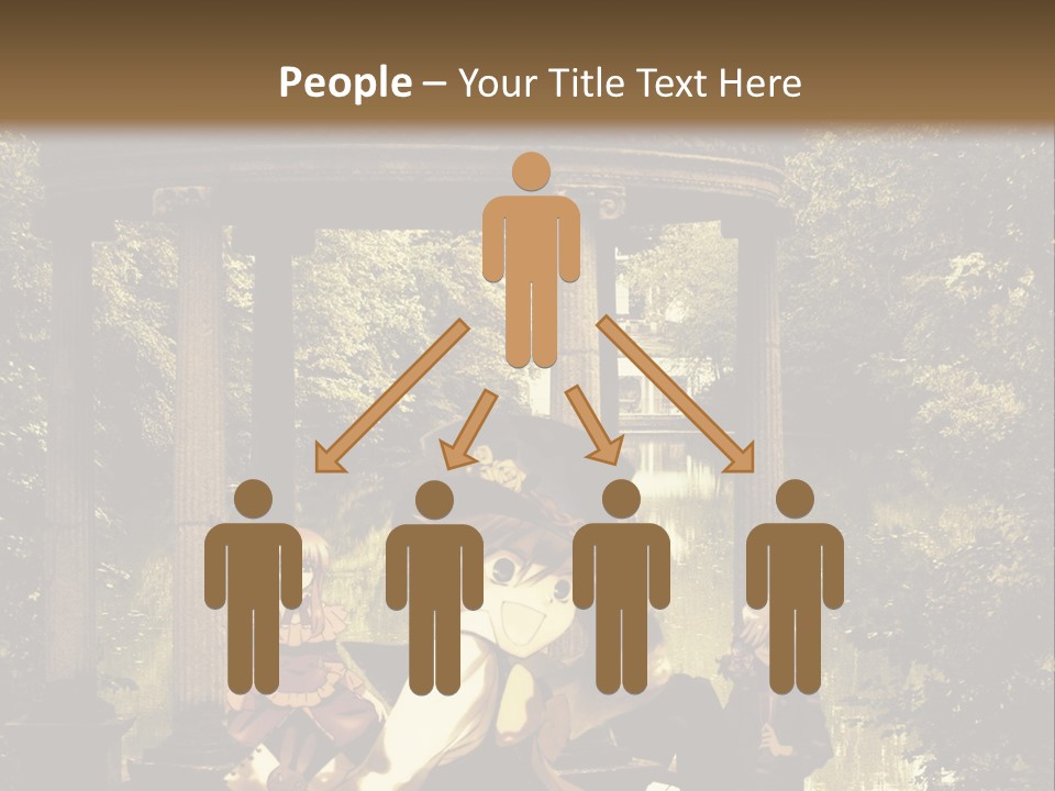 A Group Of People Sitting Around A Gazebo PowerPoint Template