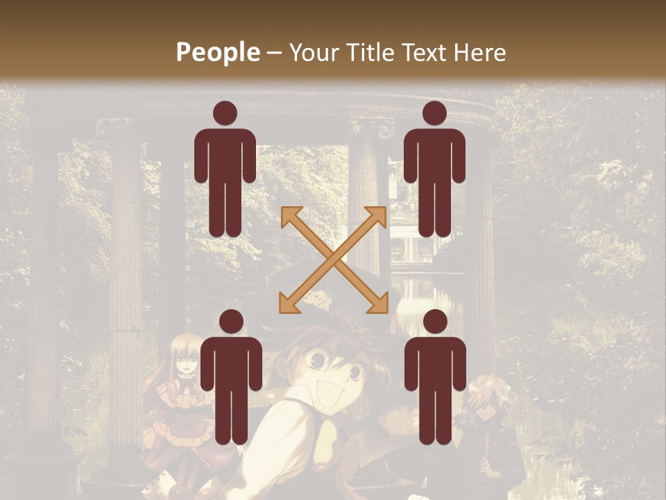 A Group Of People Sitting Around A Gazebo PowerPoint Template