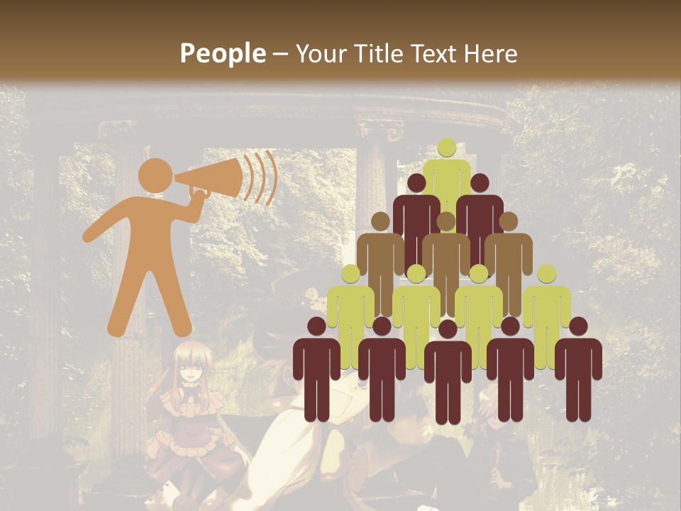 A Group Of People Sitting Around A Gazebo PowerPoint Template