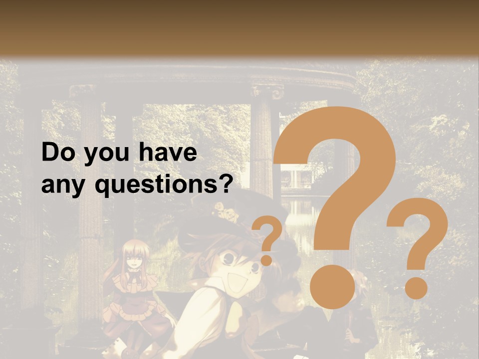 A Group Of People Sitting Around A Gazebo PowerPoint Template