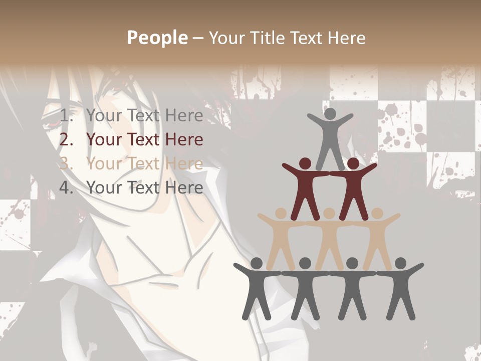 A Man With Black Hair Standing Next To A Woman PowerPoint Template