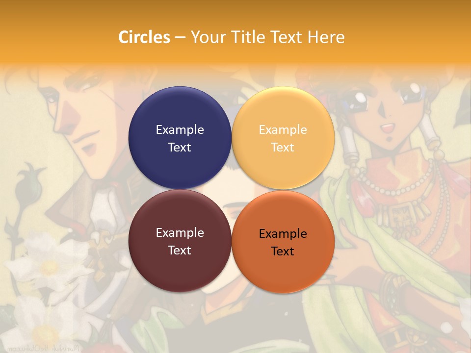 A Group Of Anime Characters Standing Next To Each Other PowerPoint Template