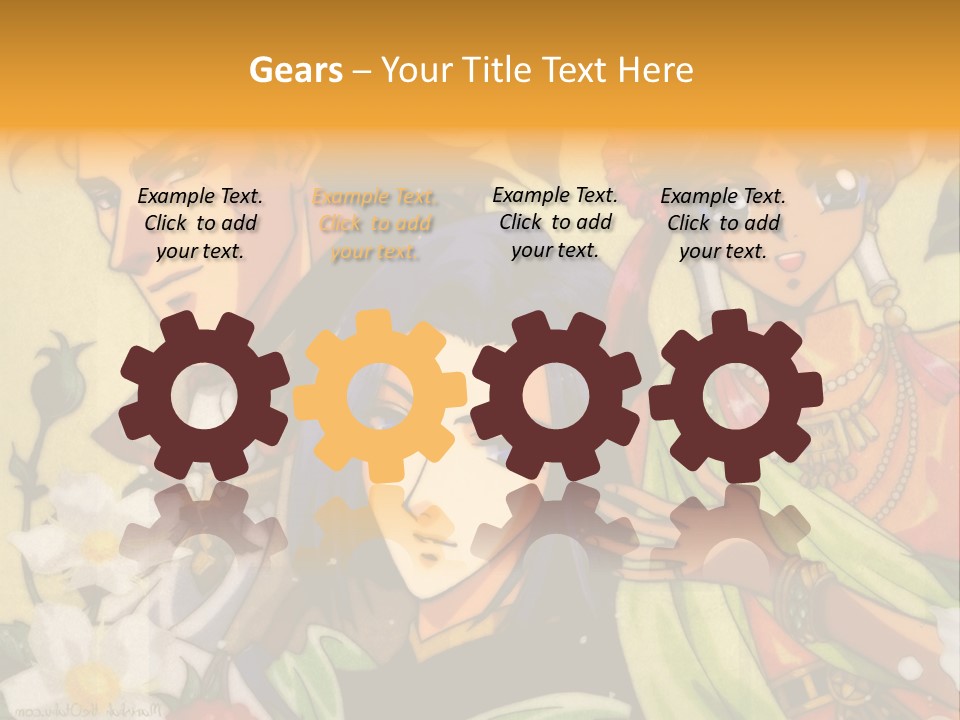 A Group Of Anime Characters Standing Next To Each Other PowerPoint Template