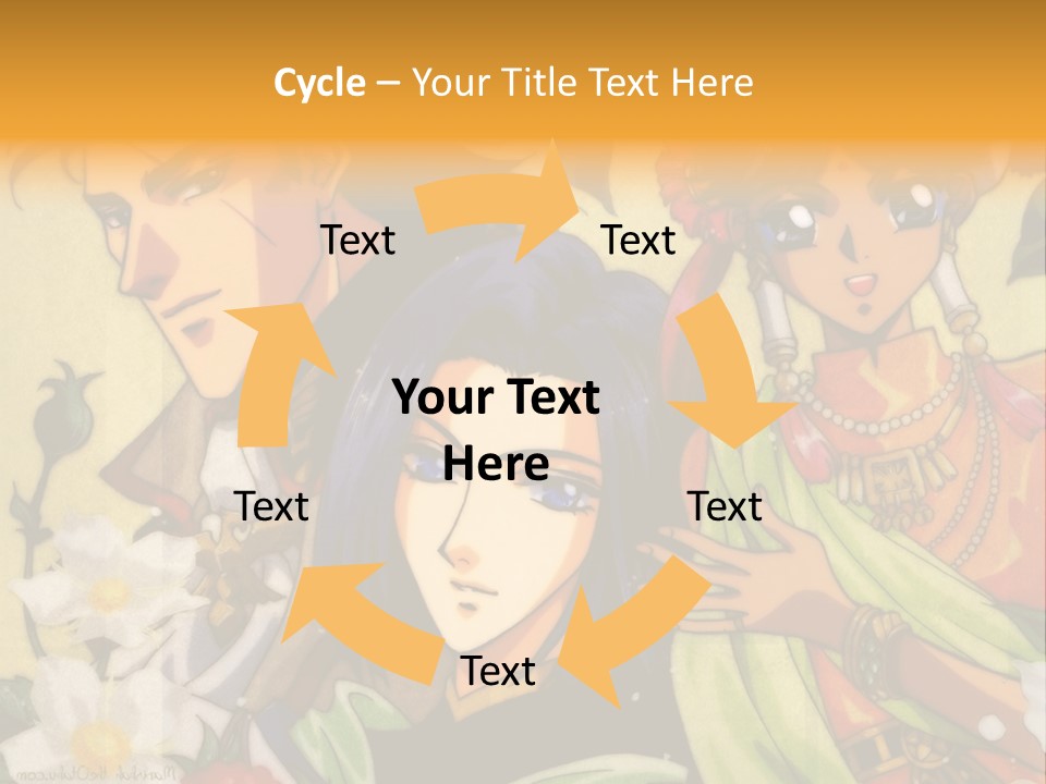 A Group Of Anime Characters Standing Next To Each Other PowerPoint Template