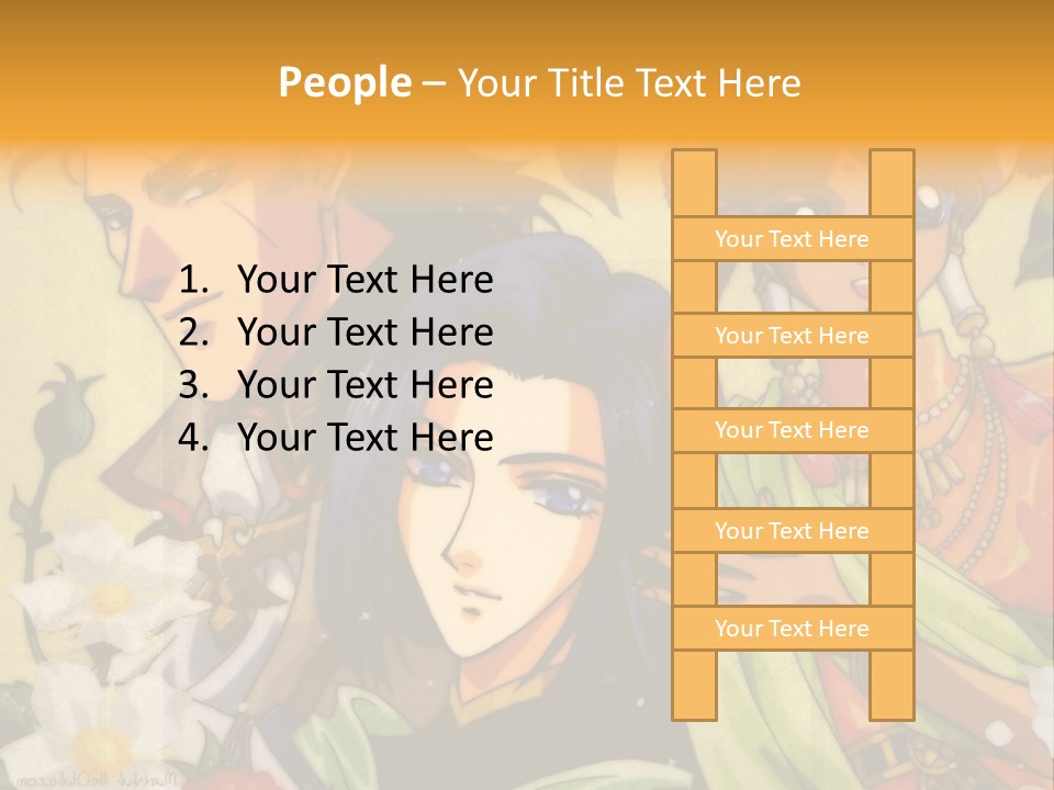 A Group Of Anime Characters Standing Next To Each Other PowerPoint Template