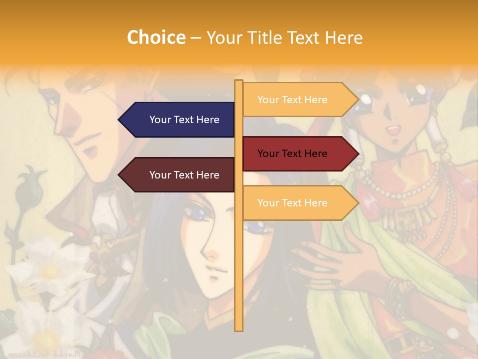 A Group Of Anime Characters Standing Next To Each Other PowerPoint Template