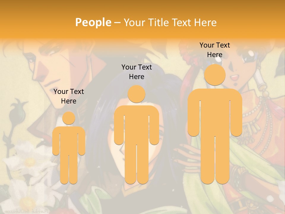 A Group Of Anime Characters Standing Next To Each Other PowerPoint Template