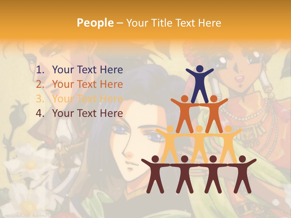 A Group Of Anime Characters Standing Next To Each Other PowerPoint Template