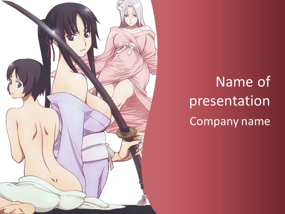 A Group Of Anime Characters With Swords In Their Hands PowerPoint Template