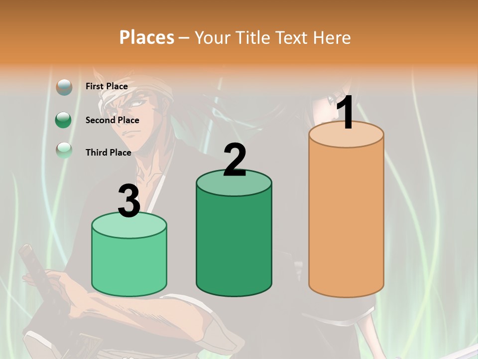 A Couple Of Anime Characters Standing Next To Each Other PowerPoint Template