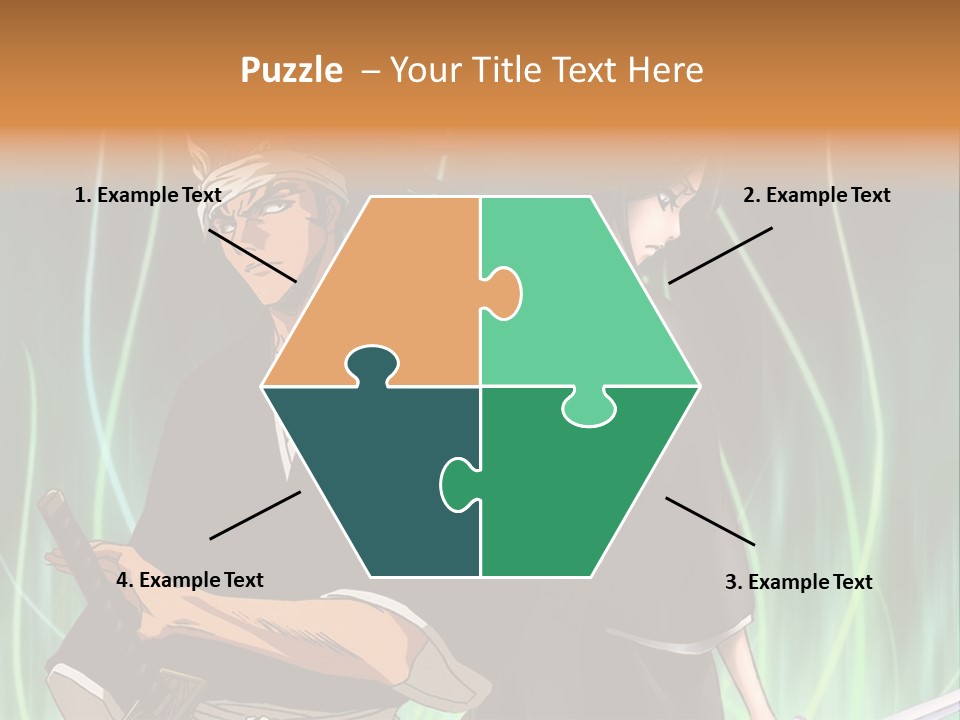 A Couple Of Anime Characters Standing Next To Each Other PowerPoint Template