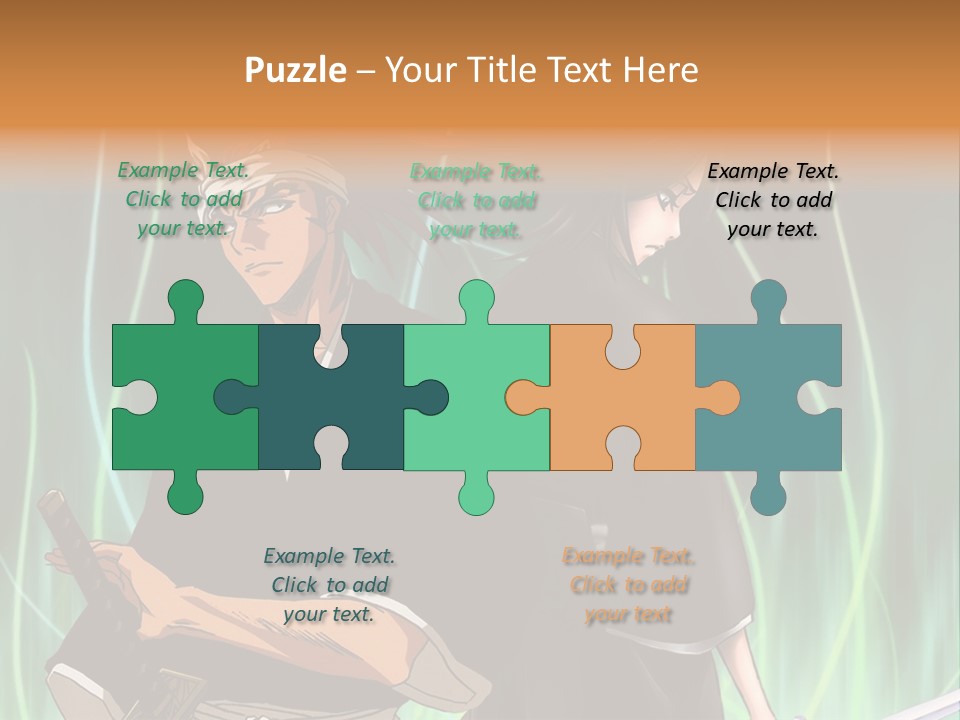 A Couple Of Anime Characters Standing Next To Each Other PowerPoint Template