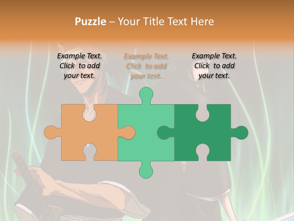 A Couple Of Anime Characters Standing Next To Each Other PowerPoint Template