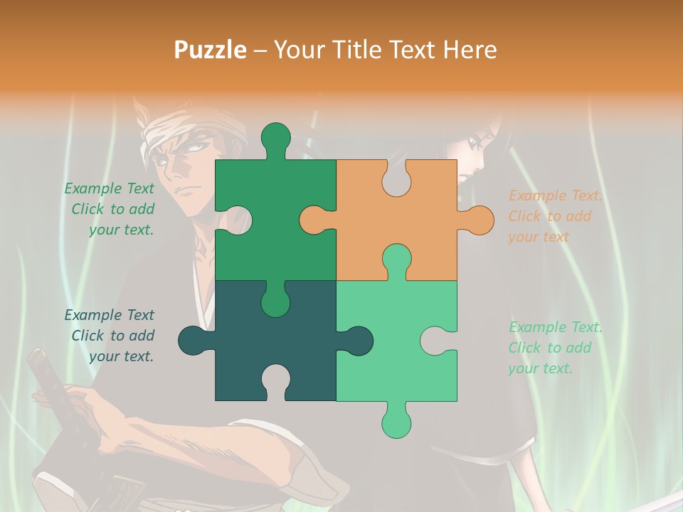 A Couple Of Anime Characters Standing Next To Each Other PowerPoint Template