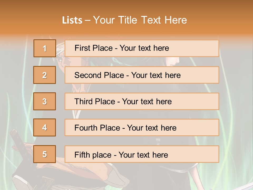 A Couple Of Anime Characters Standing Next To Each Other PowerPoint Template