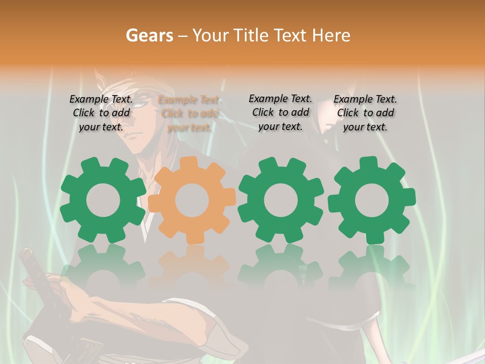 A Couple Of Anime Characters Standing Next To Each Other PowerPoint Template