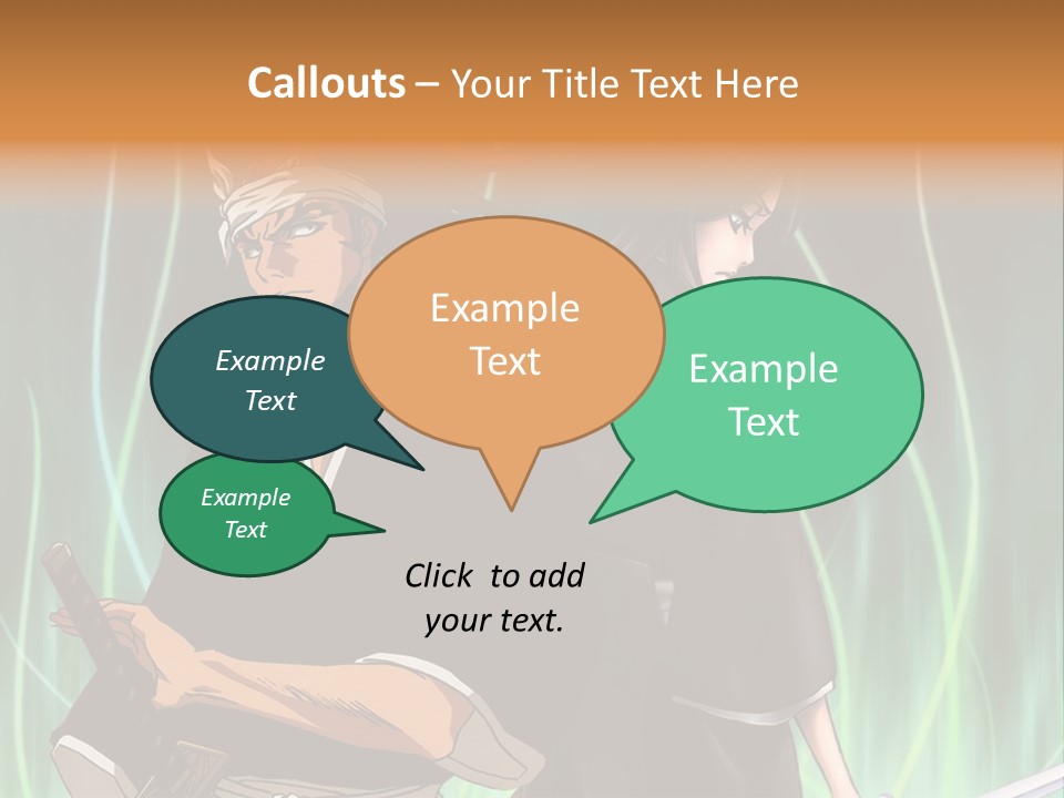 A Couple Of Anime Characters Standing Next To Each Other PowerPoint Template