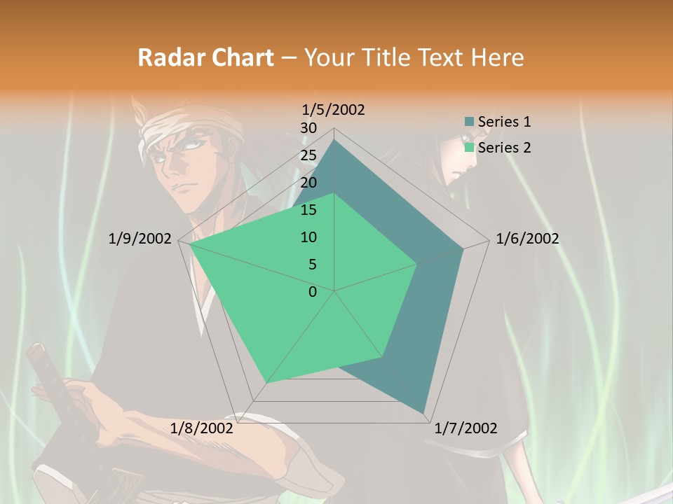 A Couple Of Anime Characters Standing Next To Each Other PowerPoint Template