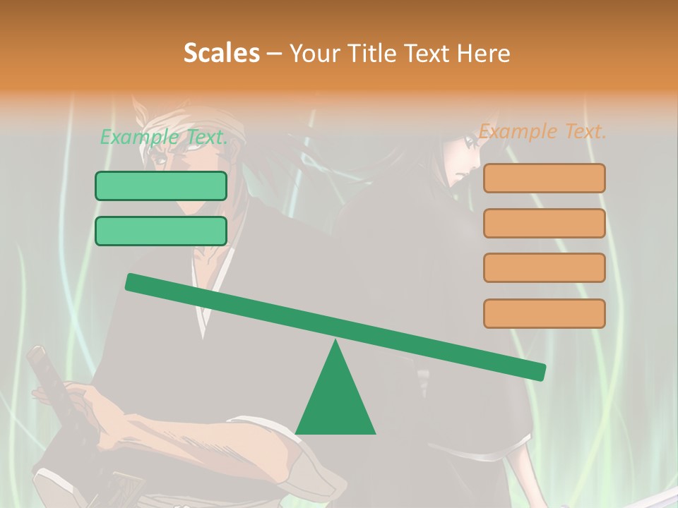 A Couple Of Anime Characters Standing Next To Each Other PowerPoint Template