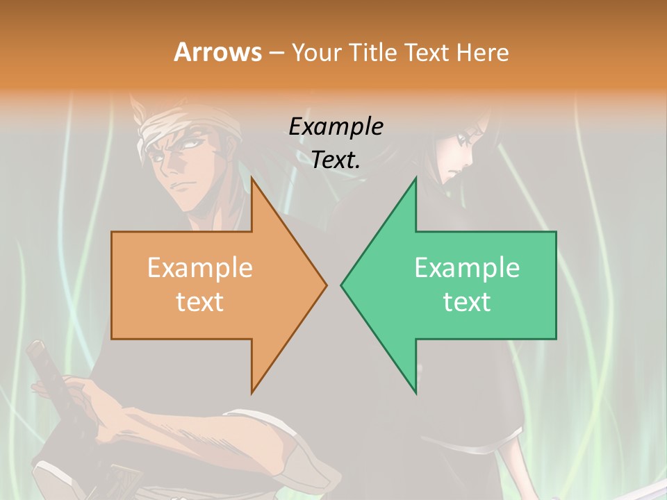 A Couple Of Anime Characters Standing Next To Each Other PowerPoint Template