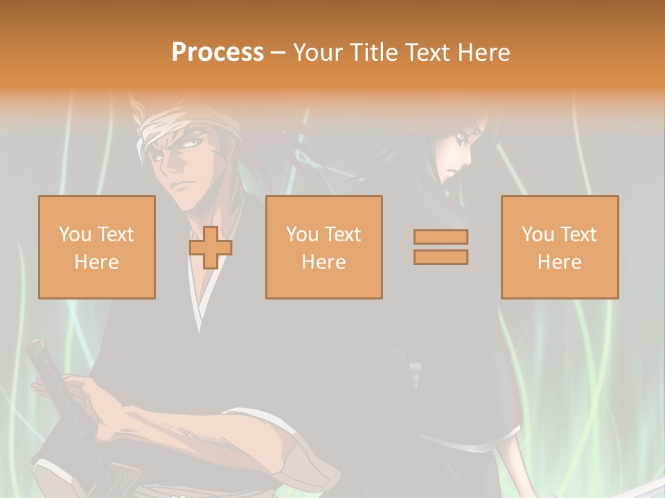 A Couple Of Anime Characters Standing Next To Each Other PowerPoint Template