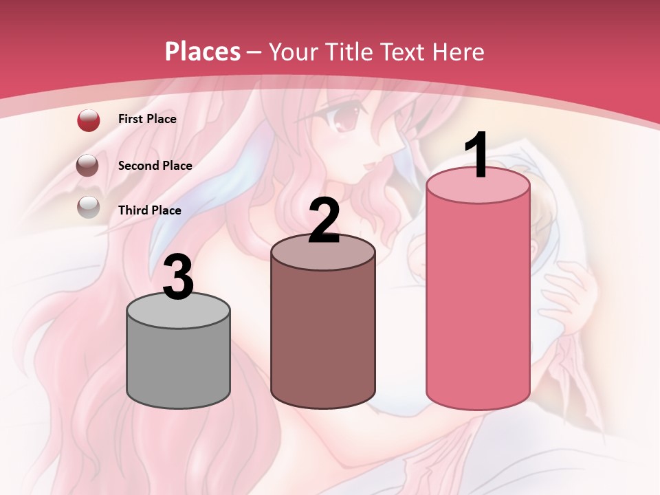 A Pink Haired Woman Holding A Baby In Her Arms PowerPoint Template