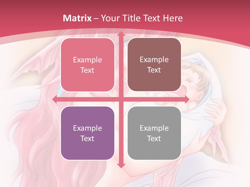 A Pink Haired Woman Holding A Baby In Her Arms PowerPoint Template