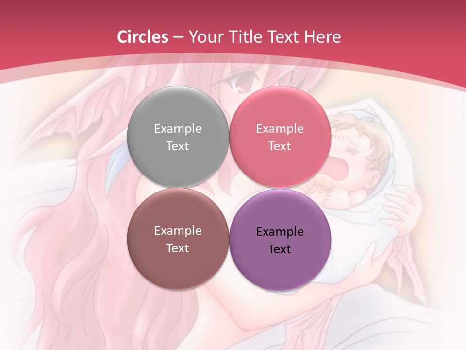 A Pink Haired Woman Holding A Baby In Her Arms PowerPoint Template